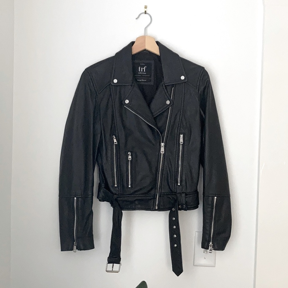 Zara leather motorcycle jacket